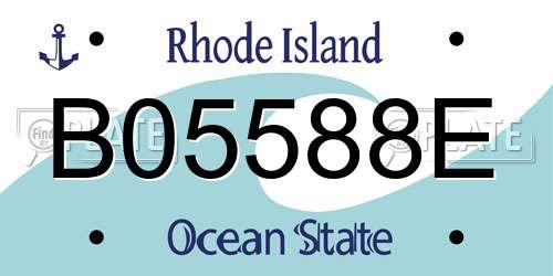 B05588E Rhode Island License Plate