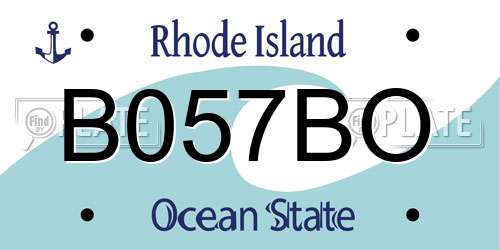B057BO Rhode Island License Plate