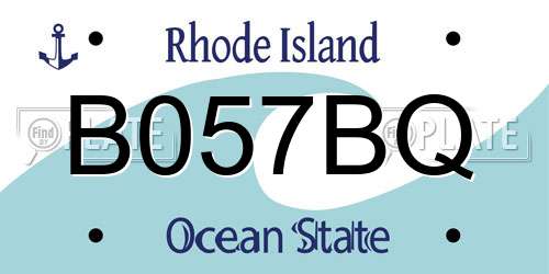 B057BQ Rhode Island License Plate