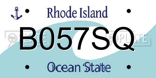 B057SQ Rhode Island License Plate