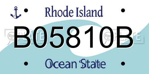 B05810B Rhode Island License Plate