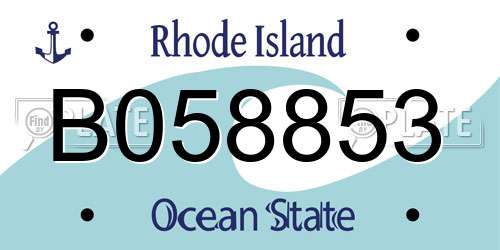 B058853 Rhode Island License Plate