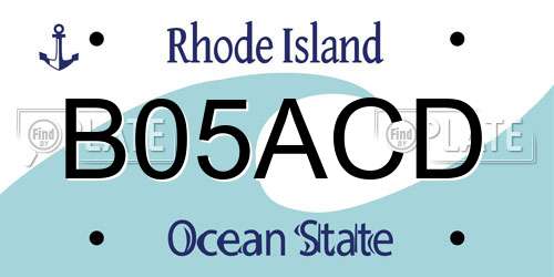 B05ACD Rhode Island License Plate