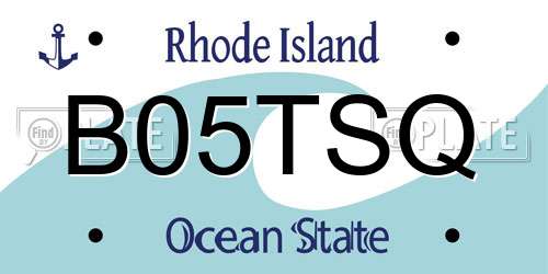 B05TSQ Rhode Island License Plate