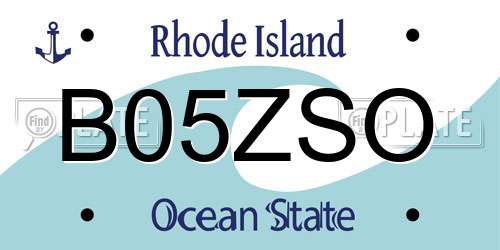 B05ZSO Rhode Island License Plate