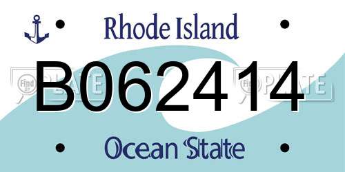 B062414 Rhode Island License Plate