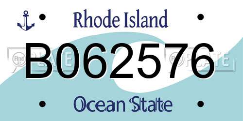 B062576 Rhode Island License Plate