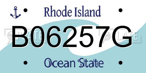 B06257G Rhode Island License Plate