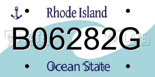 B06282G Rhode Island License Plate