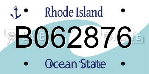 B062876 Rhode Island License Plate