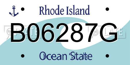 B06287G Rhode Island License Plate