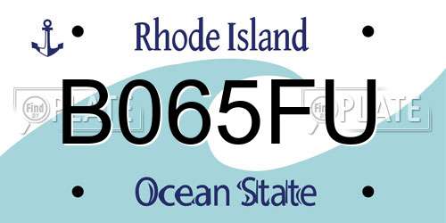 B065FU Rhode Island License Plate