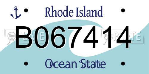 B067414 Rhode Island License Plate
