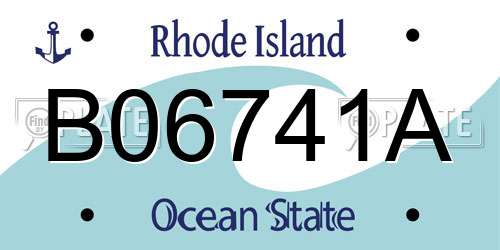 B06741A Rhode Island License Plate