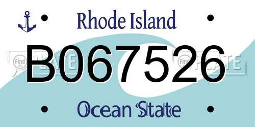 B067526 Rhode Island License Plate