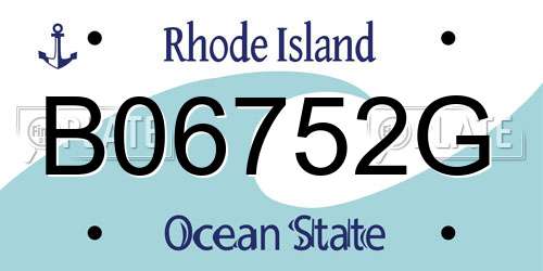 B06752G Rhode Island License Plate