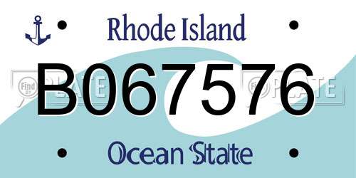 B067576 Rhode Island License Plate