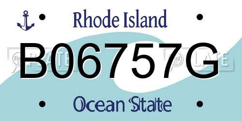 B06757G Rhode Island License Plate