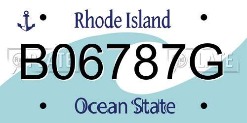 B06787G Rhode Island License Plate