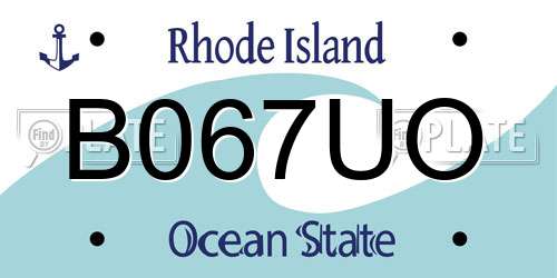 B067UO Rhode Island License Plate