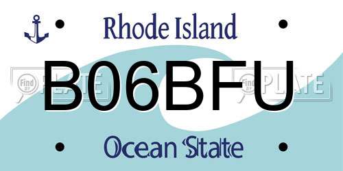 B06BFU Rhode Island License Plate