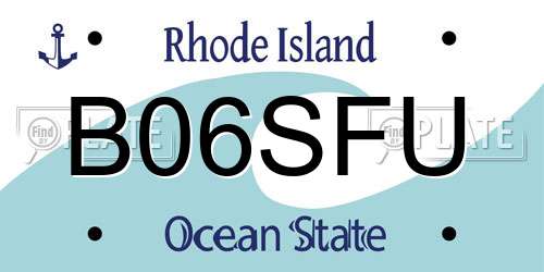B06SFU Rhode Island License Plate