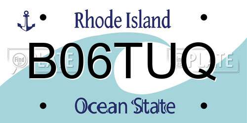 B06TUQ Rhode Island License Plate