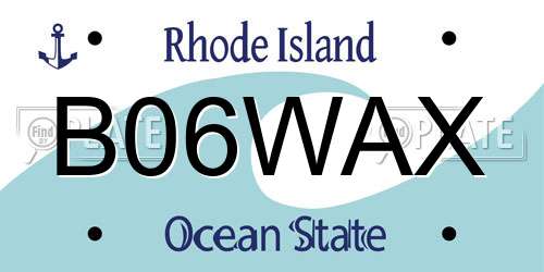 B06WAX Rhode Island License Plate