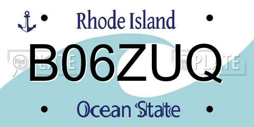 B06ZUQ Rhode Island License Plate