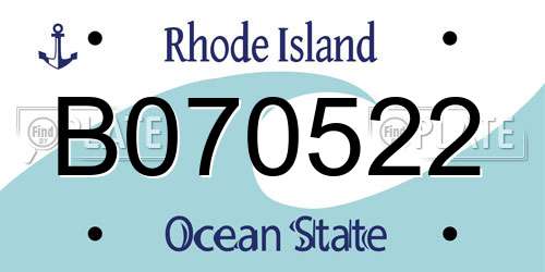 B070522 Rhode Island License Plate