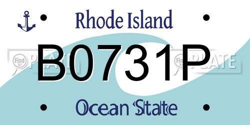 B0731P Rhode Island License Plate