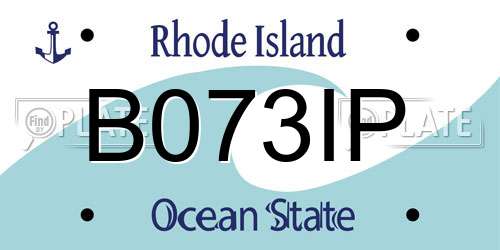 B073IP Rhode Island License Plate
