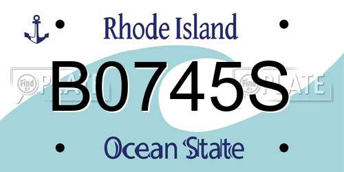 B0745S Rhode Island License Plate