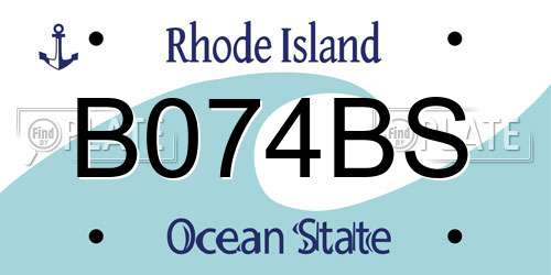 B074BS Rhode Island License Plate