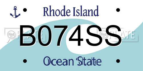 B074SS Rhode Island License Plate