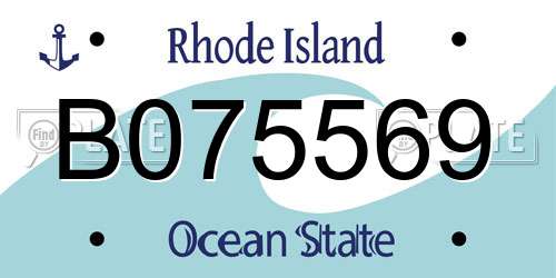 B075569 Rhode Island License Plate