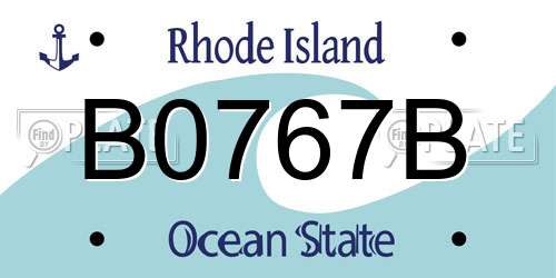 B0767B Rhode Island License Plate