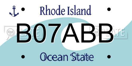 B07ABB Rhode Island License Plate