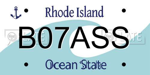 B07ASS Rhode Island License Plate