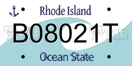 B08021T Rhode Island License Plate
