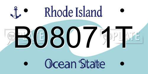 B08071T Rhode Island License Plate