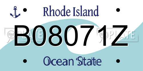 B08071Z Rhode Island License Plate