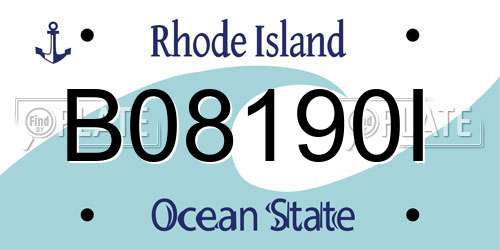 B08190I Rhode Island License Plate