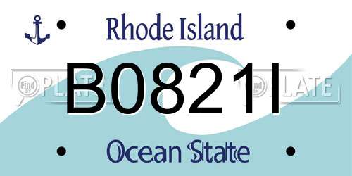 B0821I Rhode Island License Plate