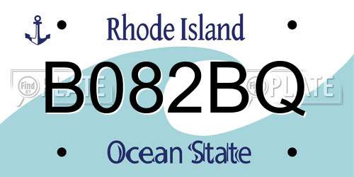 B082BQ Rhode Island License Plate