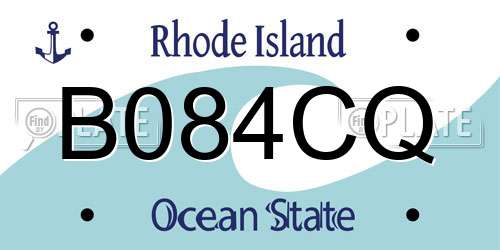B084CQ Rhode Island License Plate