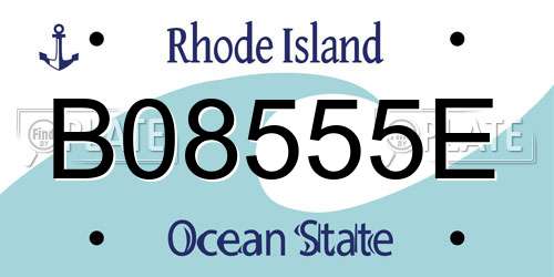 B08555E Rhode Island License Plate