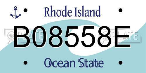 B08558E Rhode Island License Plate
