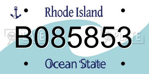 B085853 Rhode Island License Plate