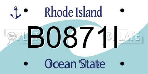B0871I Rhode Island License Plate
